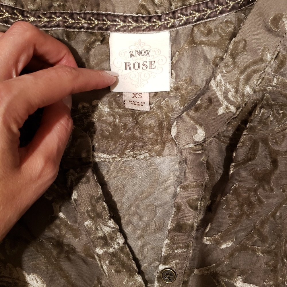 Knox Rose Velvet Burnout Tunic Tank - Picture 4 of 4